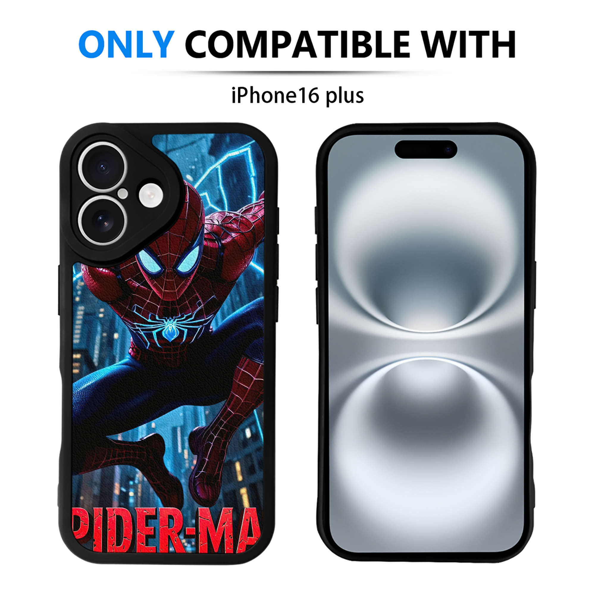 Spider Man スパイダーマン 【iPhone 16シリーズ対応】シリコンスマホケース（レザー調） 材質：シリコン